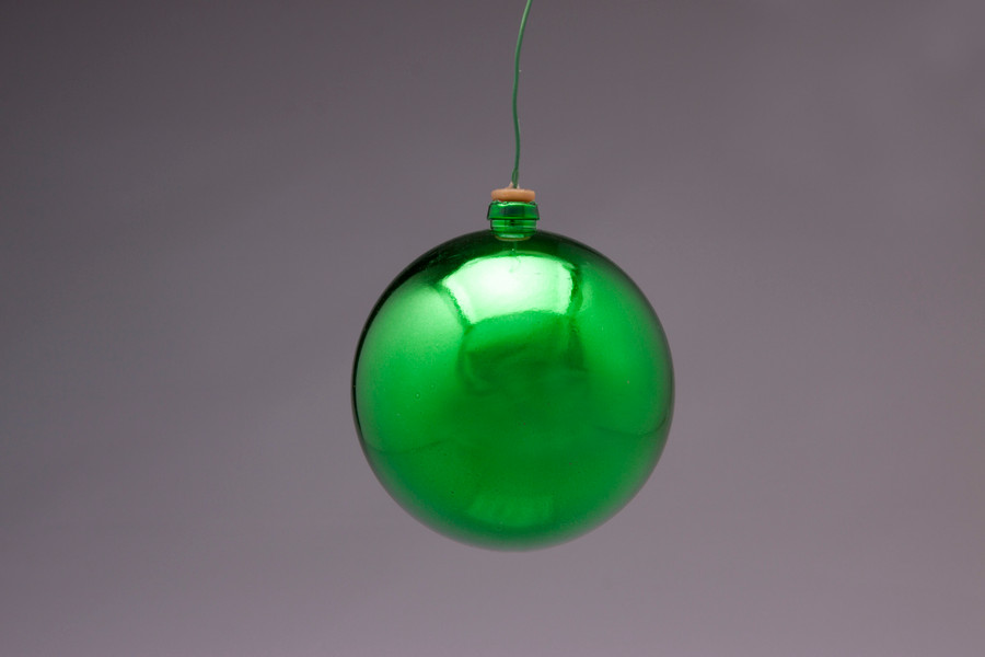 80mm Plastic Ball on Wire (Bag of 6) - Shiny Emerald