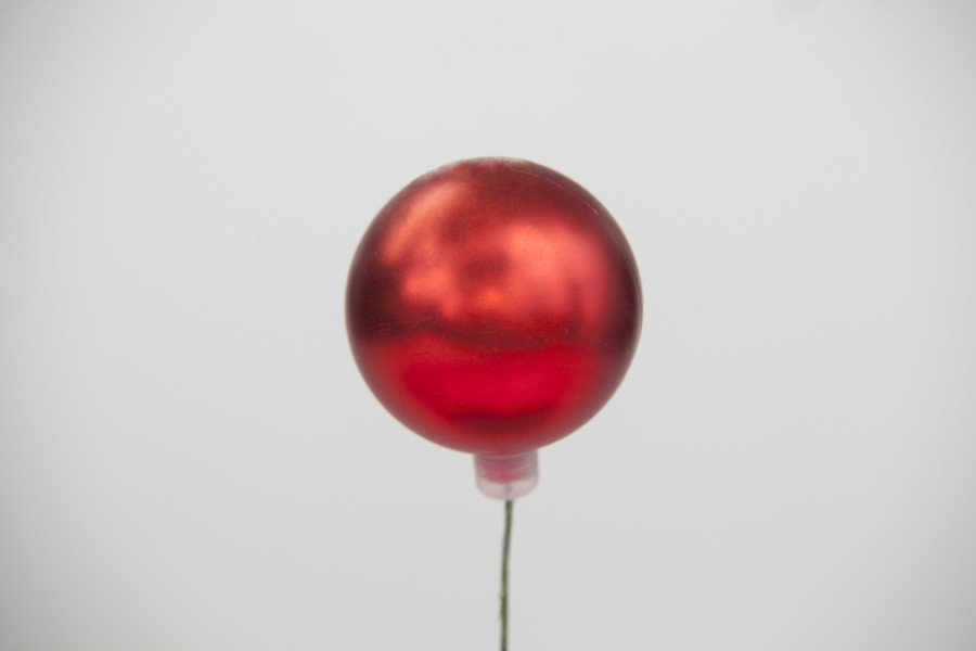 50mm Plastic Ball on 9in Wire (Bag of 12) - Matte Red
