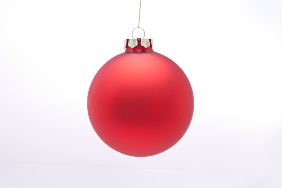 75mm Satin Ball Ornament (Box of 6) - Red