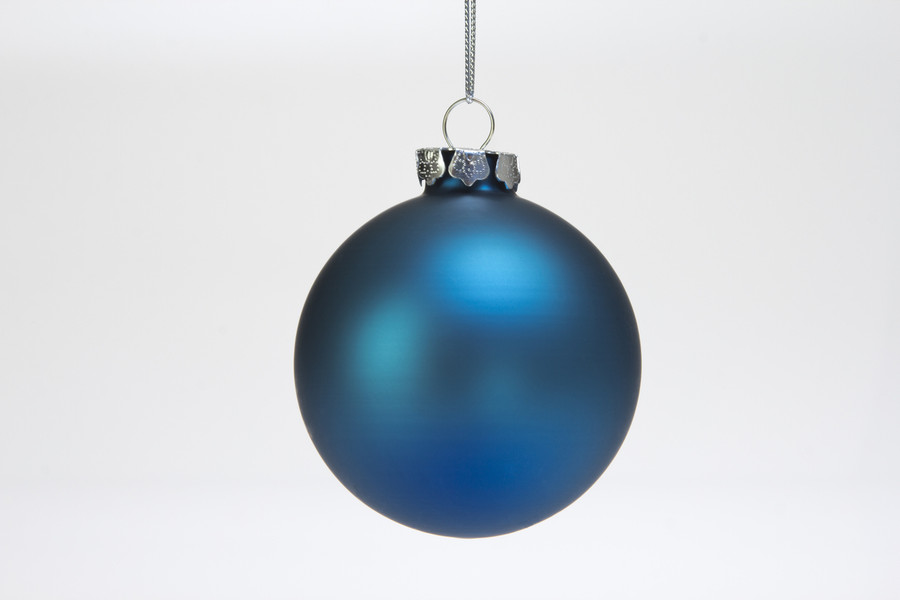 75mm Satin Ball Ornament (Box of 6) - Saphire Blue