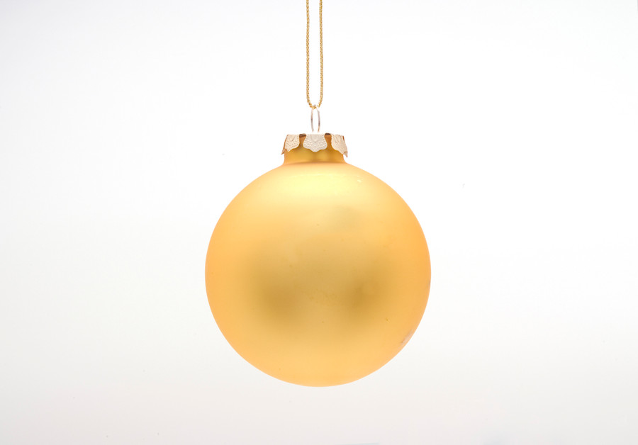 75mm Satin Ball Ornament (Box of 6) - Soft Gold