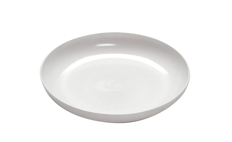 15in Wide Plastic Design Dish - White