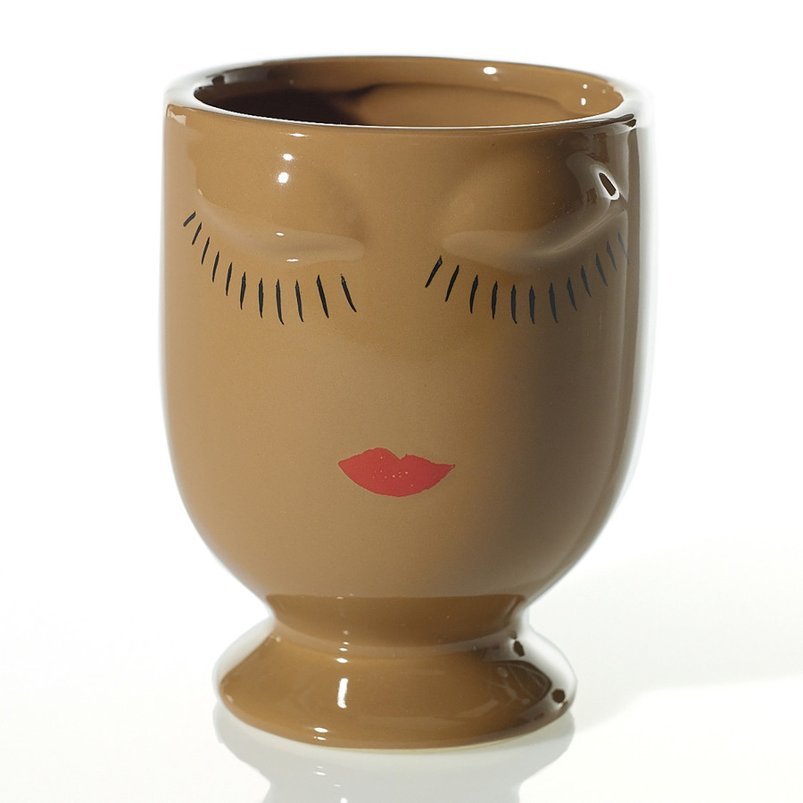 5.25in Tall Celfie Ceramic Vase - Caramel