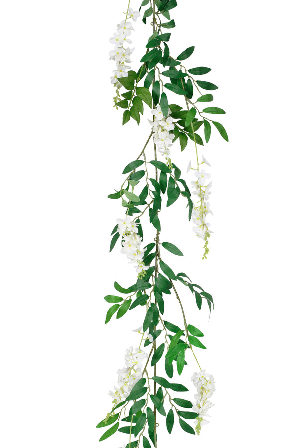 72in Mini Wisteria Flower Drop Garland - Purple