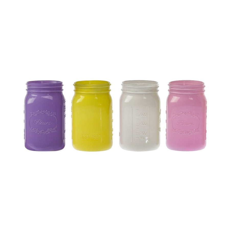 5.5in Tall Glass Mason Jar - Creamsicle (Assorted)