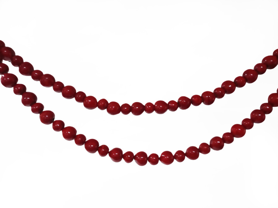 6ft Long Wood Bead Berry Garland - Red