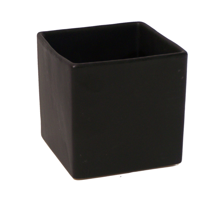 4.5in Ceramic Cube - Matte Black