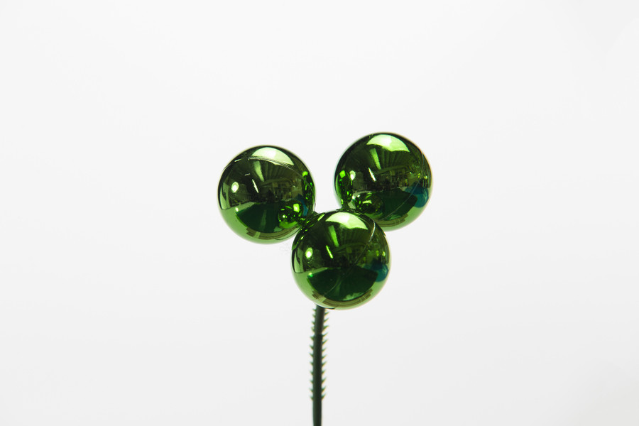30mm Plastic Ball Pick x3 (Bag of 12) - Shiny Emerald