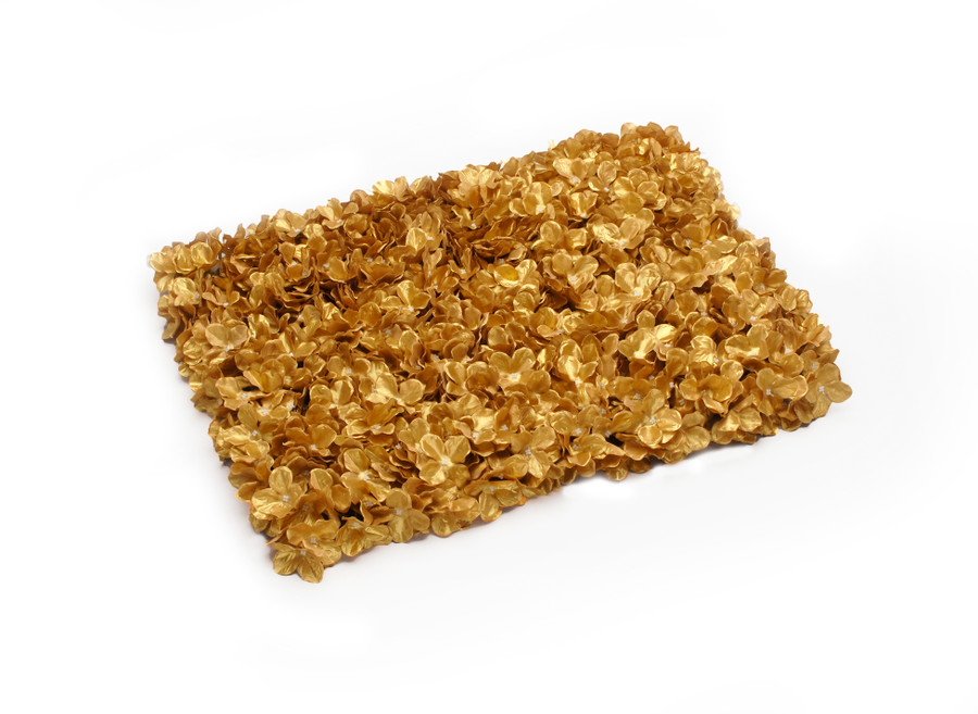 26x19in Metallic Hydrangea Mat - Gold