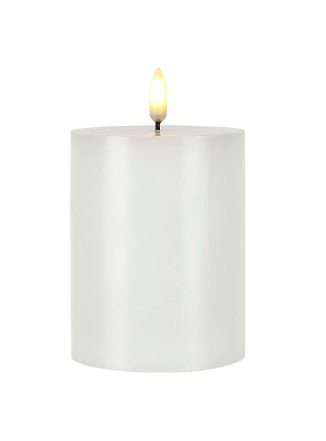 3x4in Patria LED Pillar Candles - White
