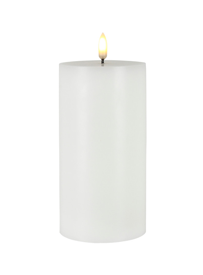 3x6in Patria LED Pillar Candles - White