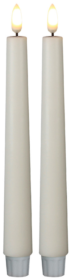 9in Tall Patria LED Taper Candle (2pk) - White
