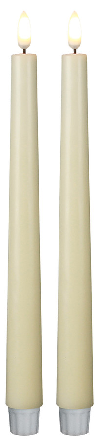 11in Patria LED Taper Candles (2pk) - Ivory
