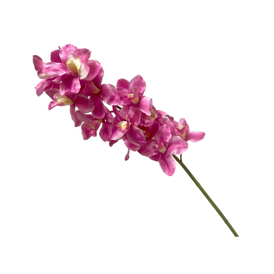 33.5in Large Cymbidium Orchid Spray x12 - Purple