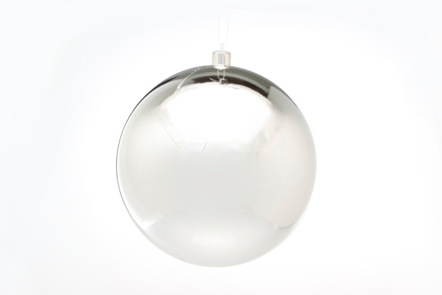 200mm Plastic Display Ball - Shiny Silver