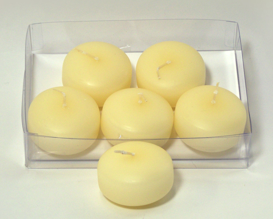2in Wide Floating Candles (6pk) - Ivory