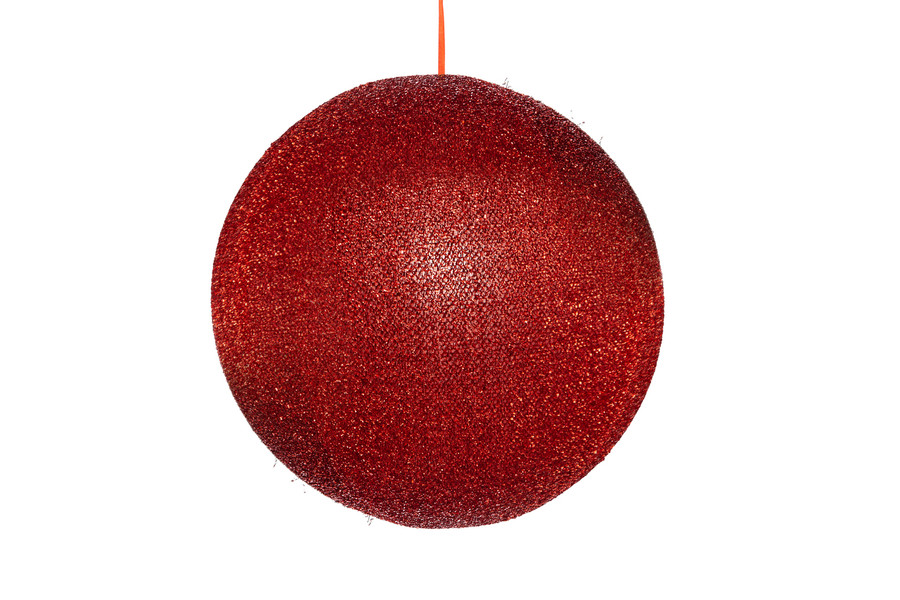 400mm Shiny Fabric Inflatable Display Ball - Red