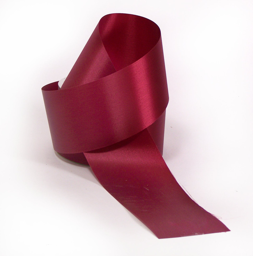 #40 Plain Satin Ribbon (50yd) - Burgundy