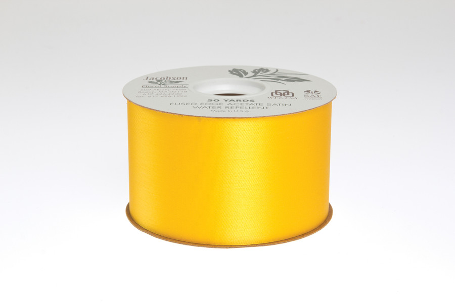 #40 Plain Satin Ribbon (50yd) - Golden Yellow