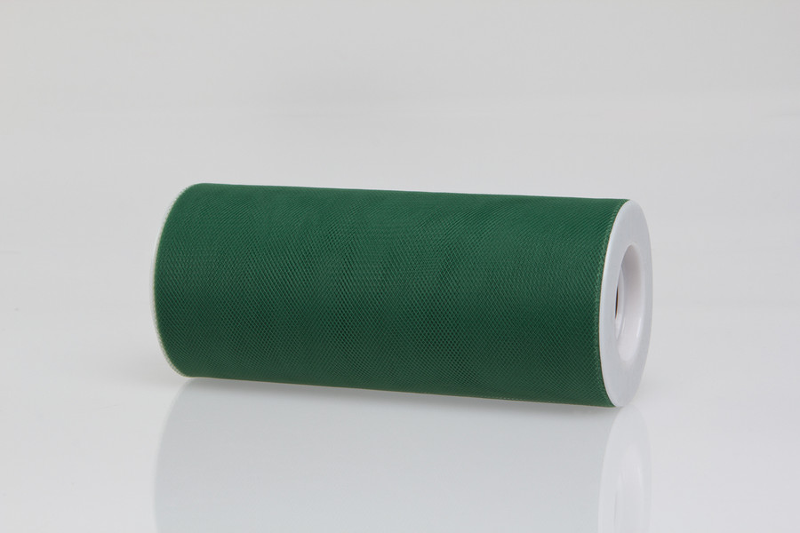 6in Wide Nylon Tulle Ribbon (25yd) - Emerald