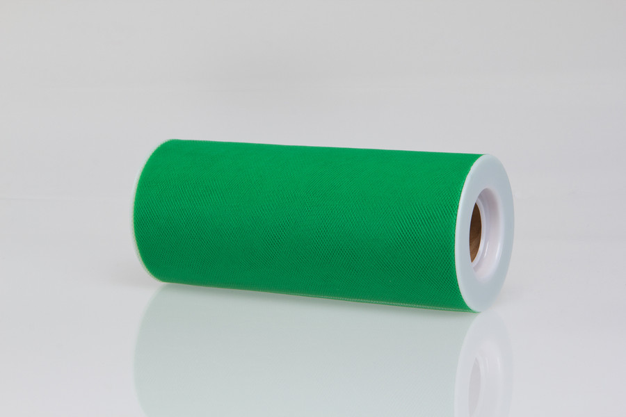 6in Wide Nylon Tulle Ribbon (25yd) - Kelly