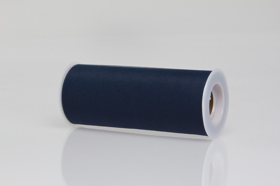 6in Wide Nylon Tulle Ribbon (25yd) - Navy