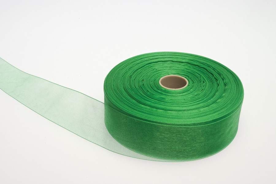 #9 Monofilament Organza Ribbon (100yd) - Emerald