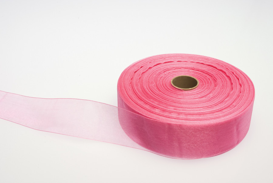 #9 Monofilament Organza Ribbon (100yd) - Hot Pink