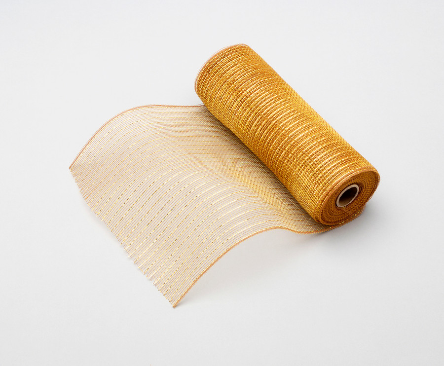 10in Wide Metallic Mesh Roll (10yd) - Gold Gold