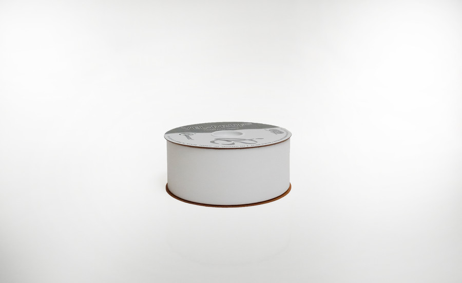 #40 Velvet Poly Back Ribbon (25yd) - White