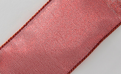 #40 Value Semi Sheer Metallic WE Ribbon (50yd) - Sheer Metallic Red
