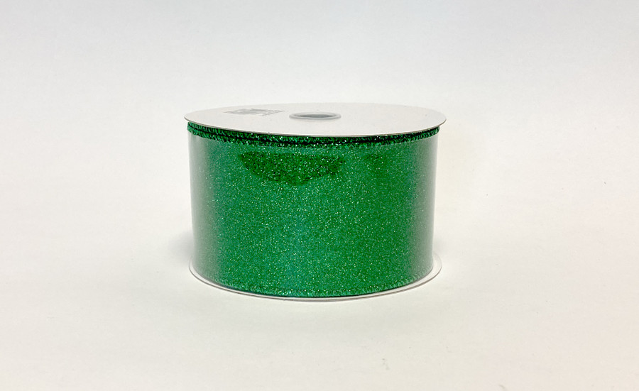 #40 Joy And Light Glitter WE Ribbon (10yd) - Emerald