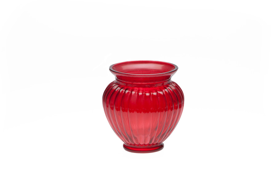 6in Tall Glass Ginger Jar - Red