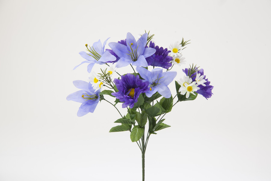 19in Lily Gerbera Daisy Bush x12 - Purple