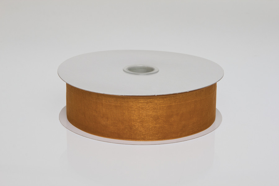 #9 Monofilament Organza Ribbon (100yd) - Old Gold