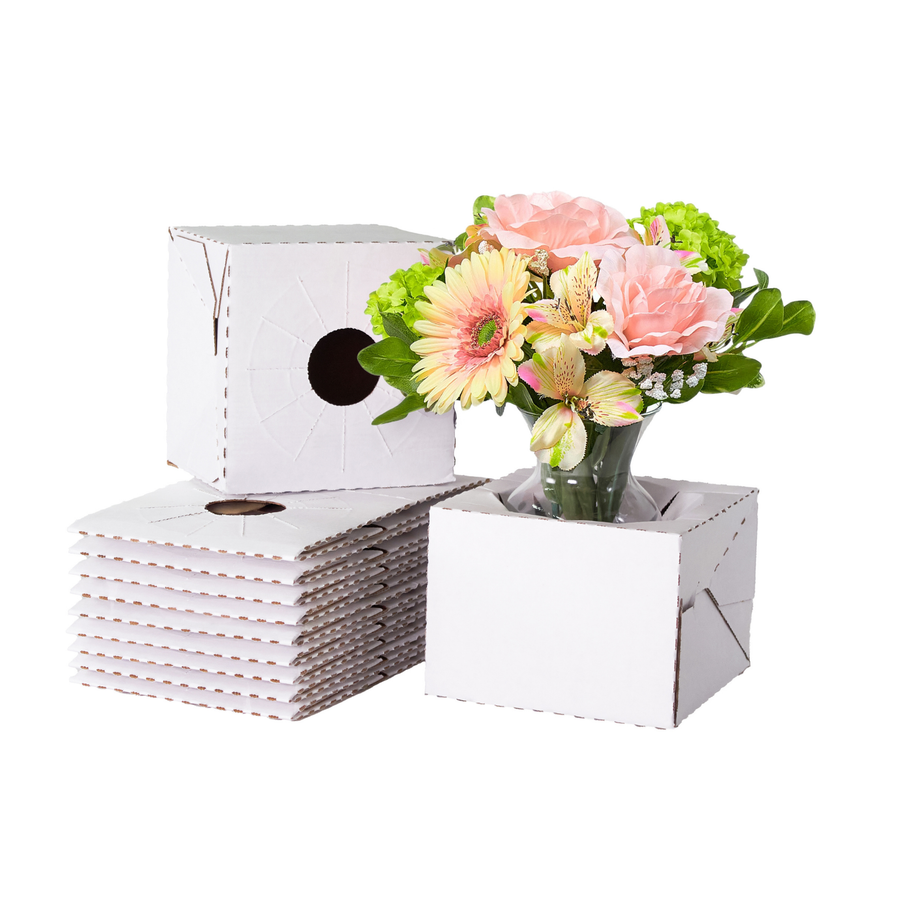Pop Up Floral Delivery Box - White (Medium, 10pk)