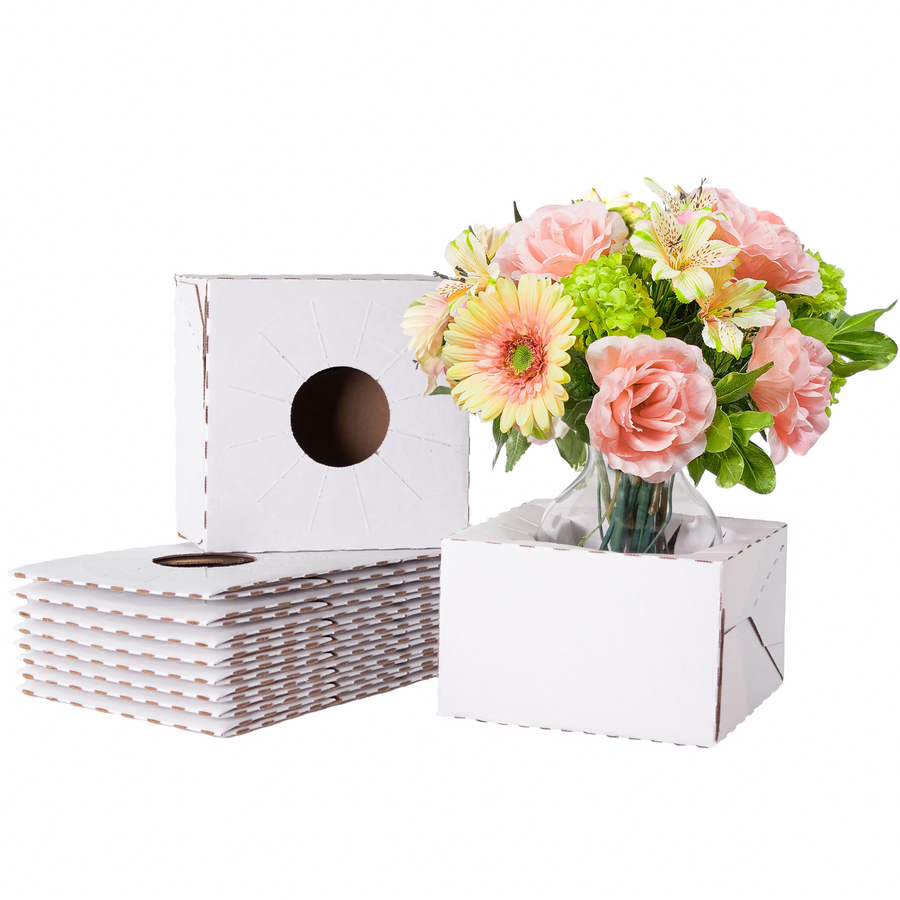 Pop Up Floral Delivery Box - White (Large, 10pk)