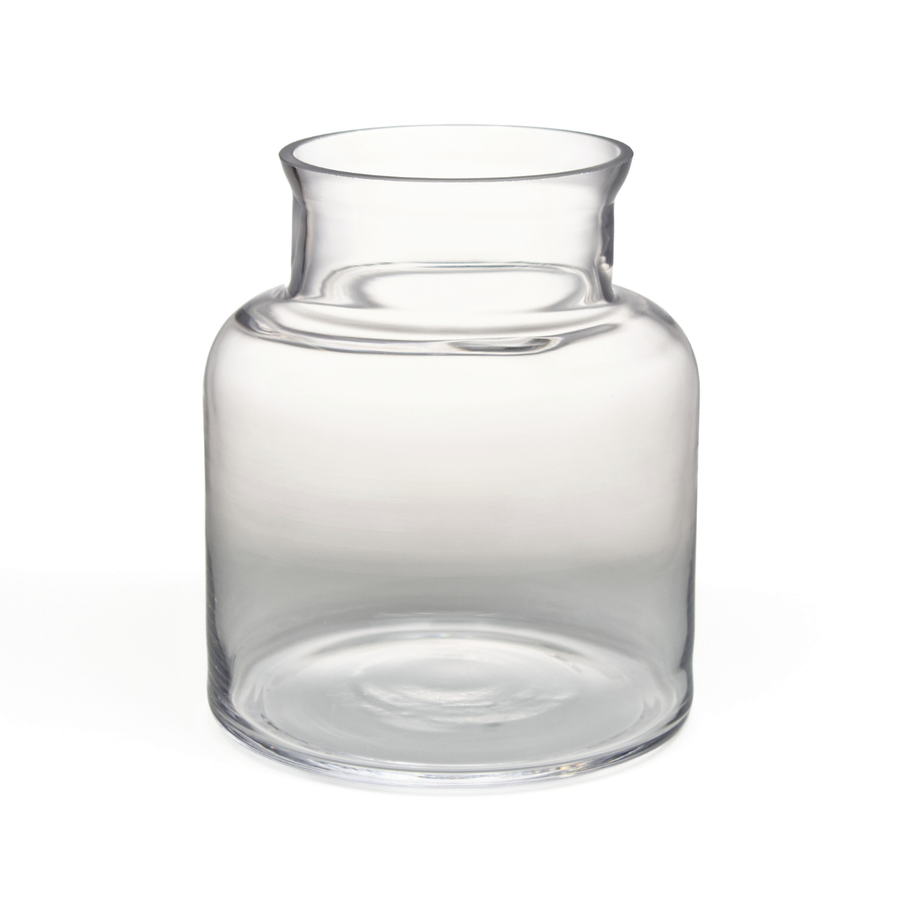 5.5in Wide Milk Jug Clear Glass Vase
