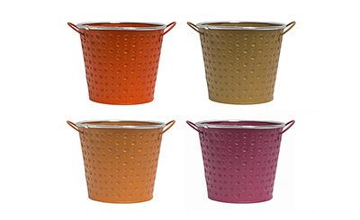 7in Wide Dimple Tin Pot Covers - Assorted Fall