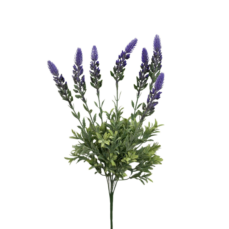 19in Tall Lavender Bush X7 - Purple