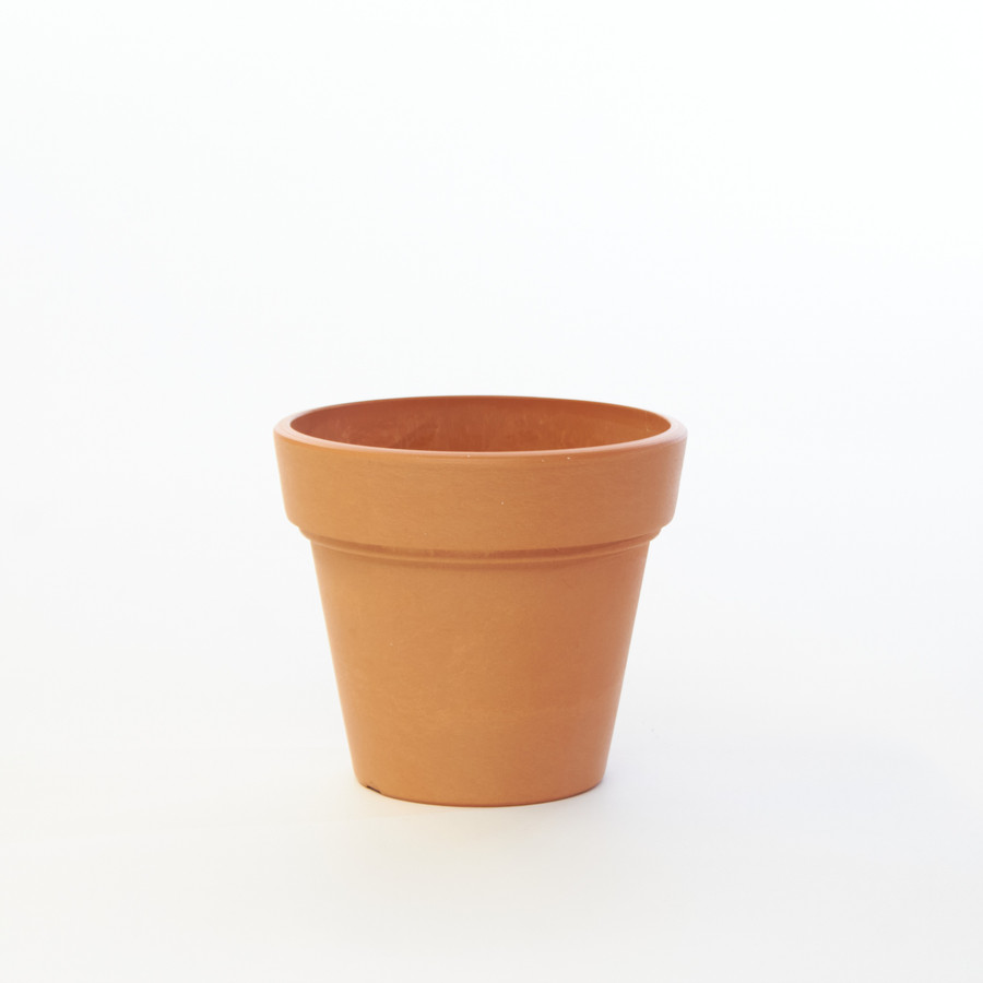 5.1in Wide Faux Clay Plastic Pot - Terracotta