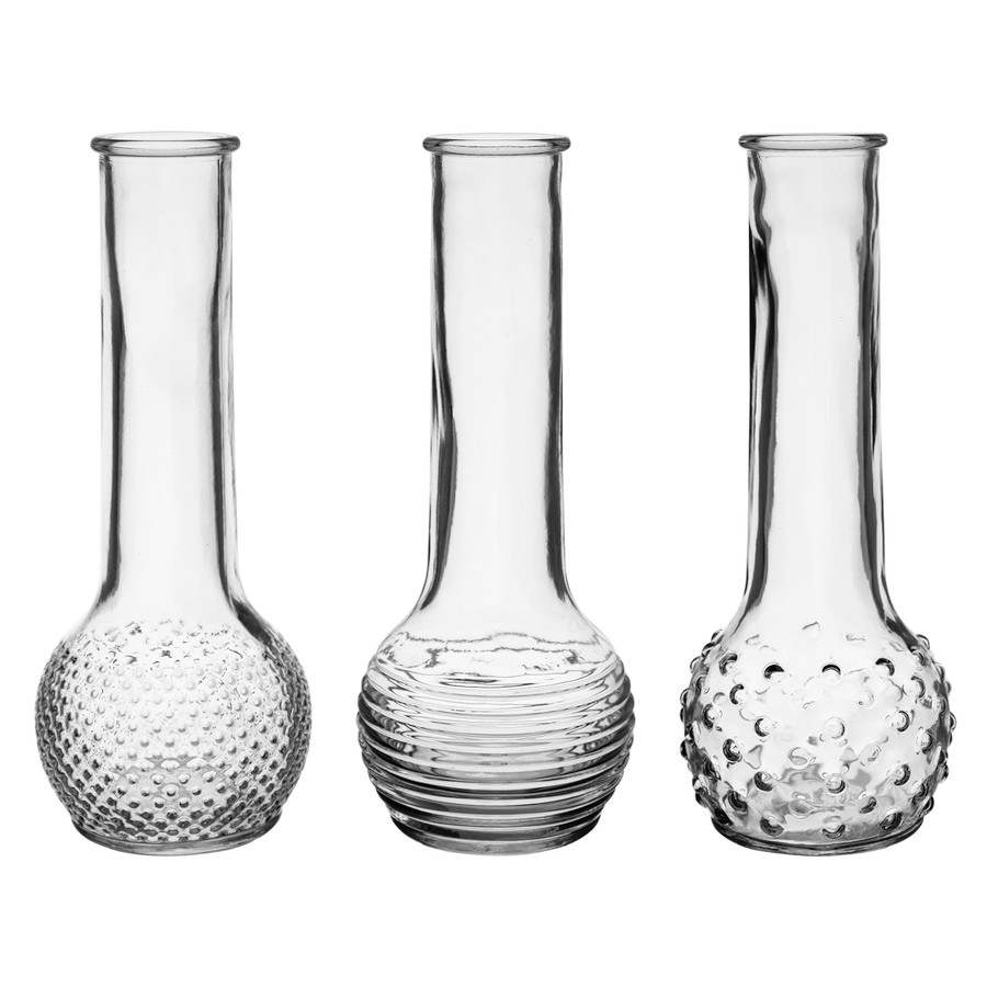 9in Dot and Dash Crystal Bud Vases - Assorted