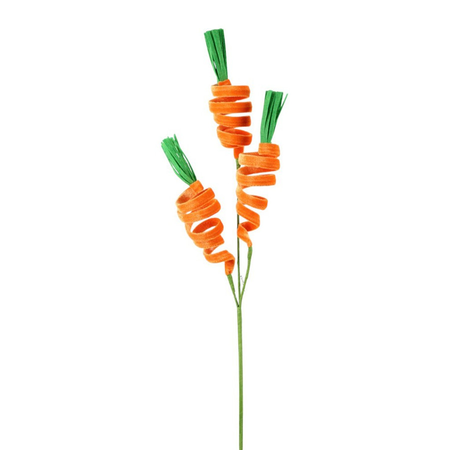 22in Spring Carrot Spray - Orange Green