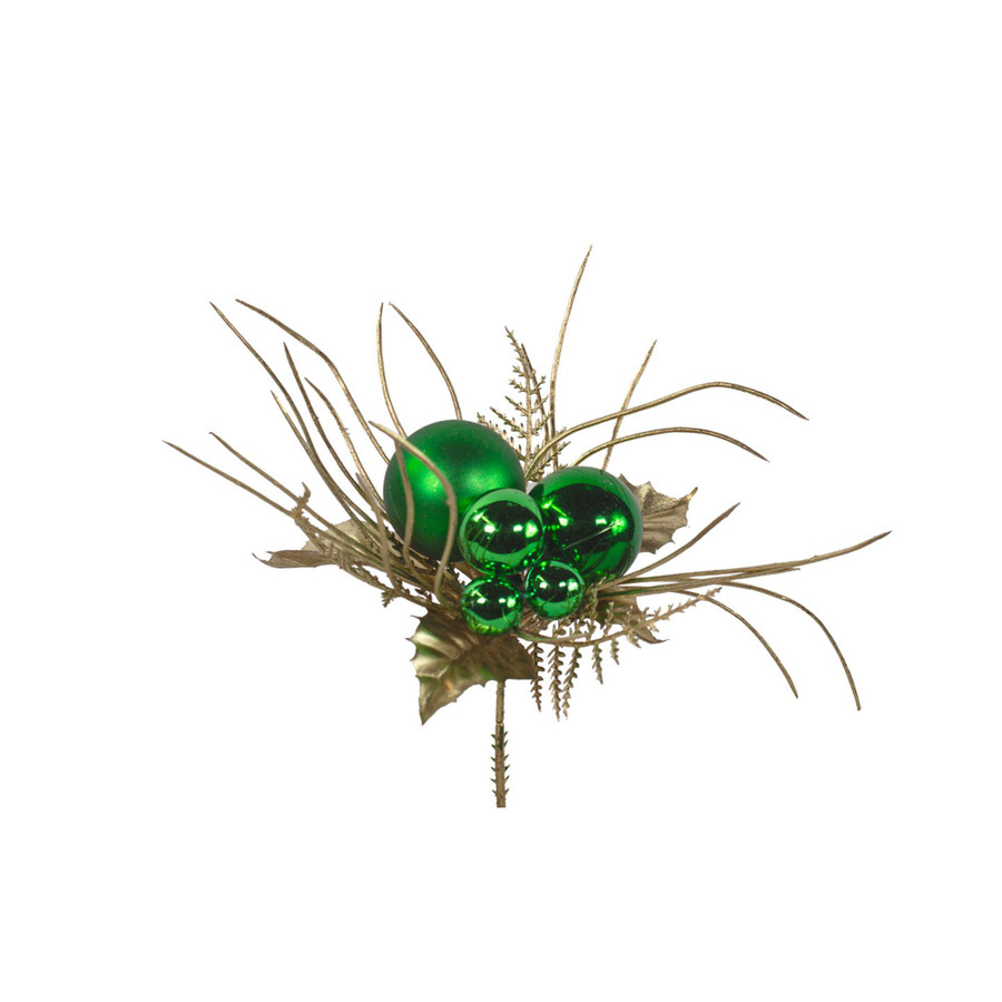 XWRPI 8L BALL HOLLY FERN TWIGPICK EMERALD GOLD