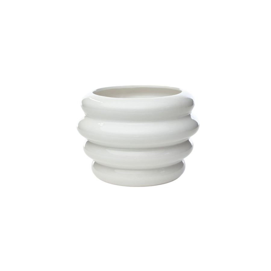 5.3in Wide Olivia Ceramic Pot - White