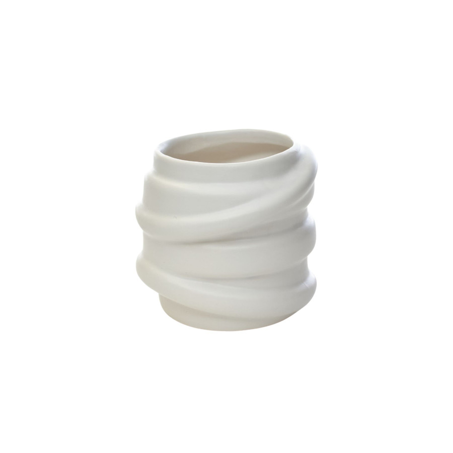 3.75in Wide Charlotte Ceramic Pot - White