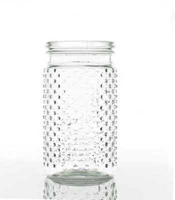 7in Tall Hobnail Jar Clear Glass Vase