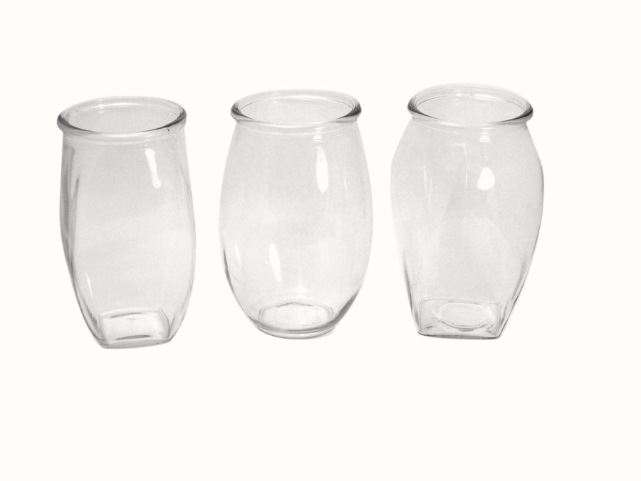 9in Tall Trio Glass Vase (Assorted)