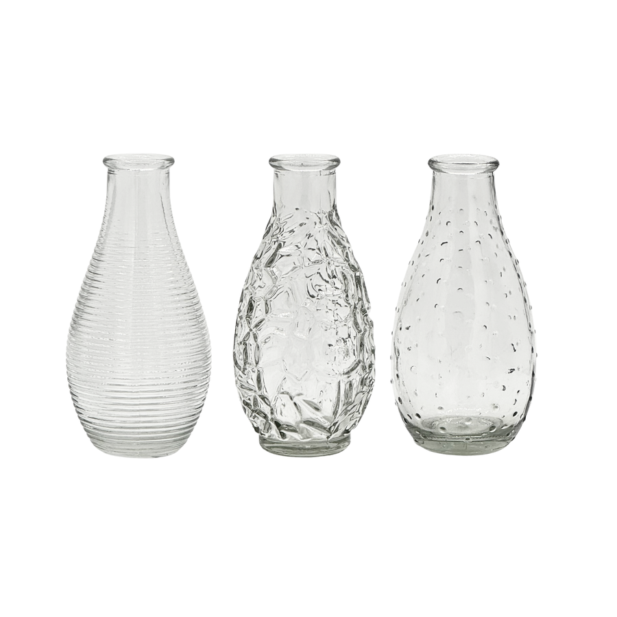 5.5in Tall Cafe Bud Glass Vase (Assorted)