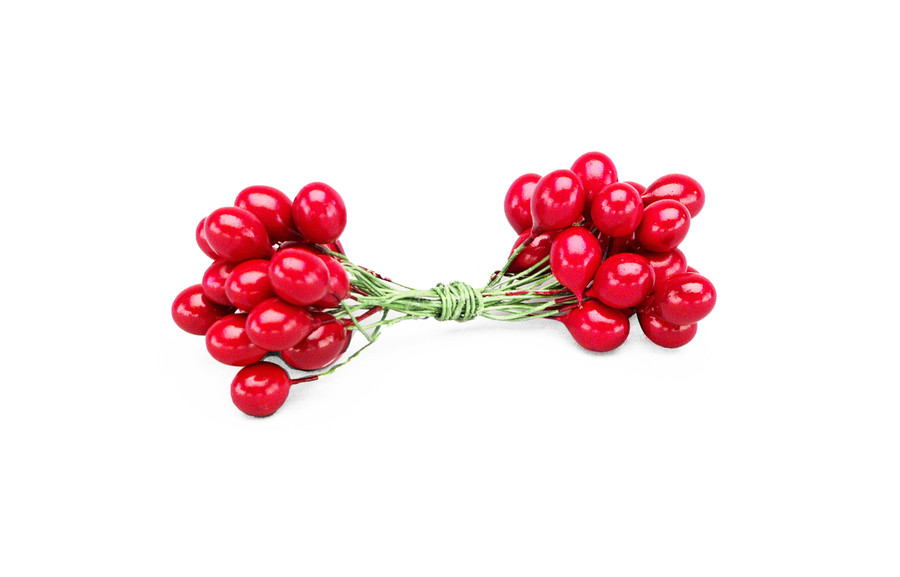 10mm Red Holly Berries on Wire (Bag of 144)